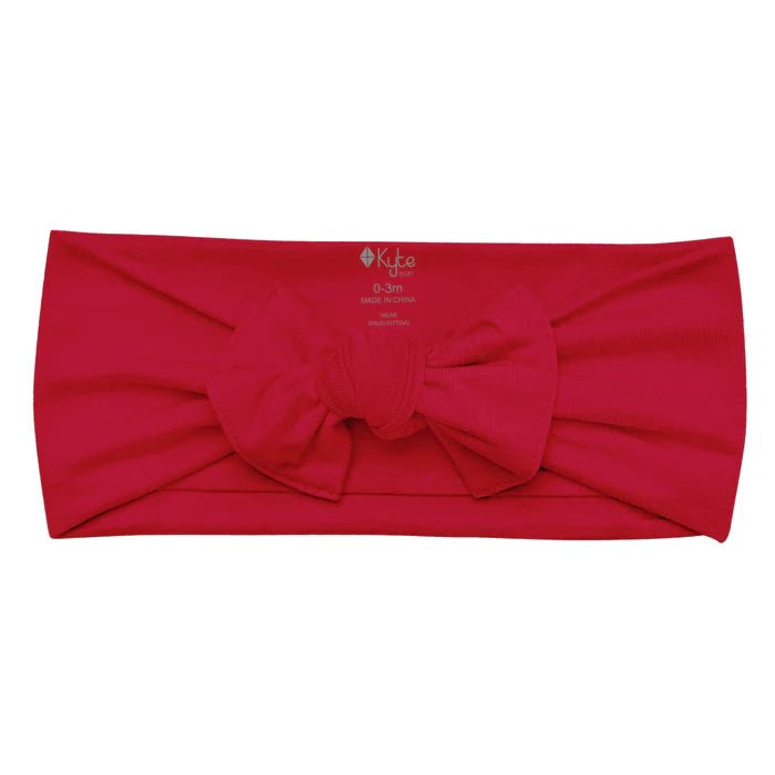 Kyte Baby Knotted Bow Headband in Cardinal - Princess and the Pea Boutique