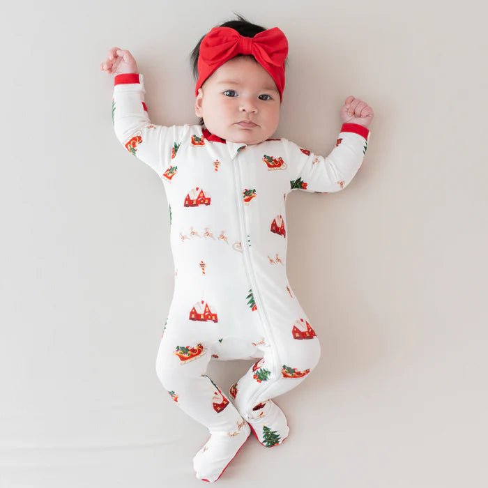 Kyte Baby Knotted Bow Headband in Cardinal - Princess and the Pea Boutique