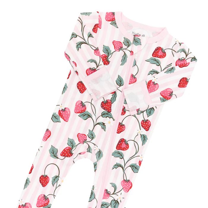 Kyte Baby Zippered Footie in Strawberry Fields - Princess and the Pea Boutique