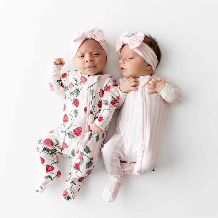 Kyte Baby Zippered Footie in Strawberry Fields - Princess and the Pea Boutique
