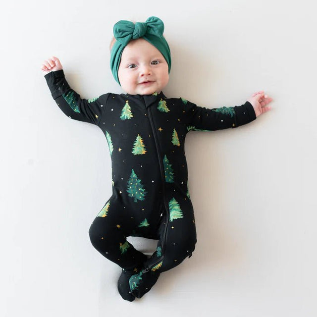 Kyte Baby Zippered Footie in Twinkle Tree - Princess and the Pea Boutique