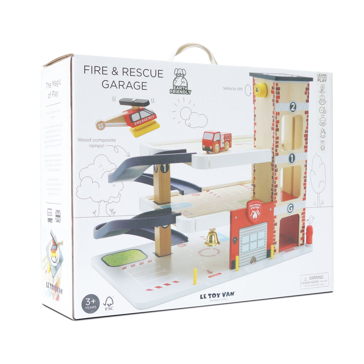 Le Toy Van Fire & Rescue Wooden Garage - Princess and the Pea Boutique