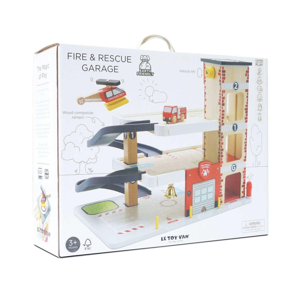 Le Toy Van Fire & Rescue Wooden Garage - Princess and the Pea Boutique