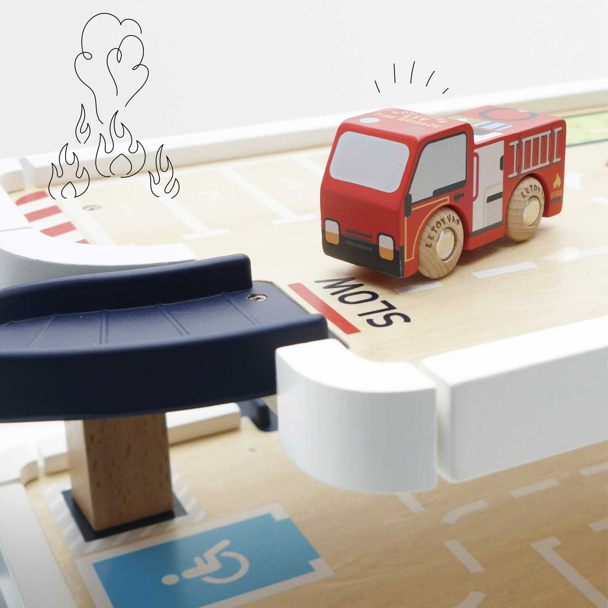 Le Toy Van Fire & Rescue Wooden Garage - Princess and the Pea Boutique