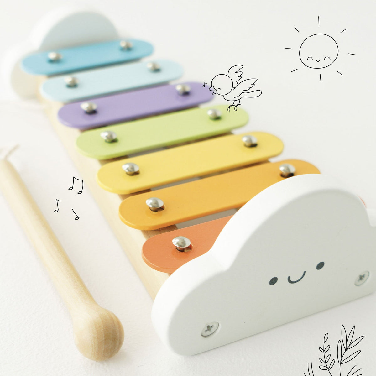 Le Toy Van Rainbow Wooden Xylophone - Princess and the Pea Boutique