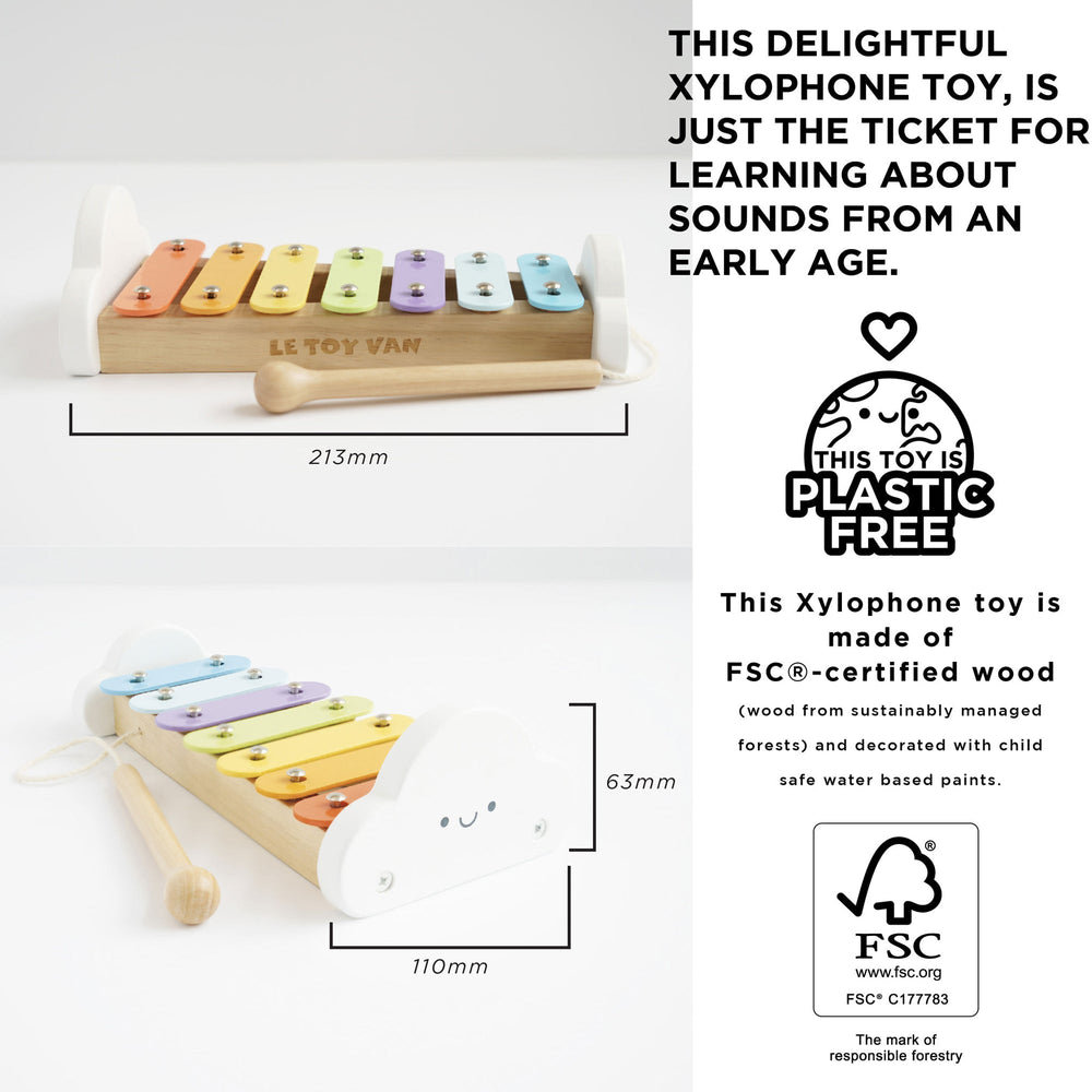 Le Toy Van Rainbow Wooden Xylophone - Princess and the Pea Boutique