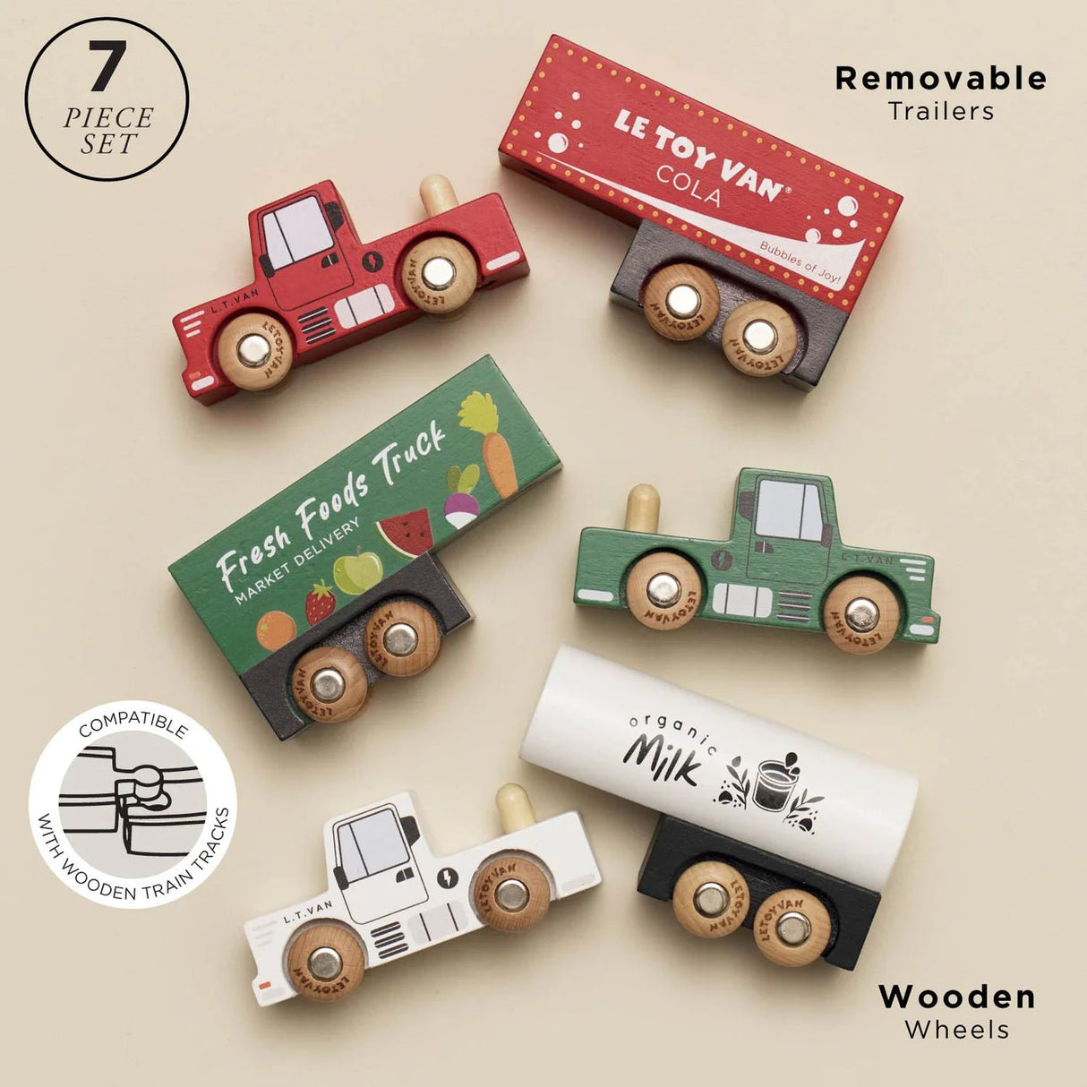 Le Toy Van Wooden Trailer Truck Set - Princess and the Pea Boutique