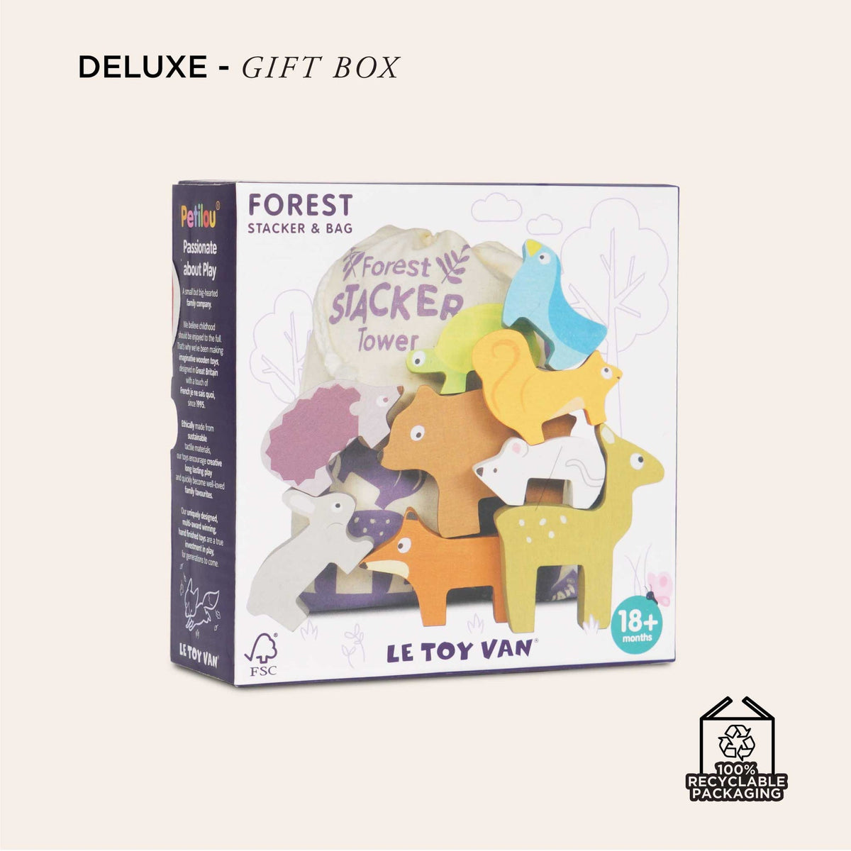 Le Toy Van Woodland Stacking Tower Forest Animals & Bag - Princess and the Pea Boutique