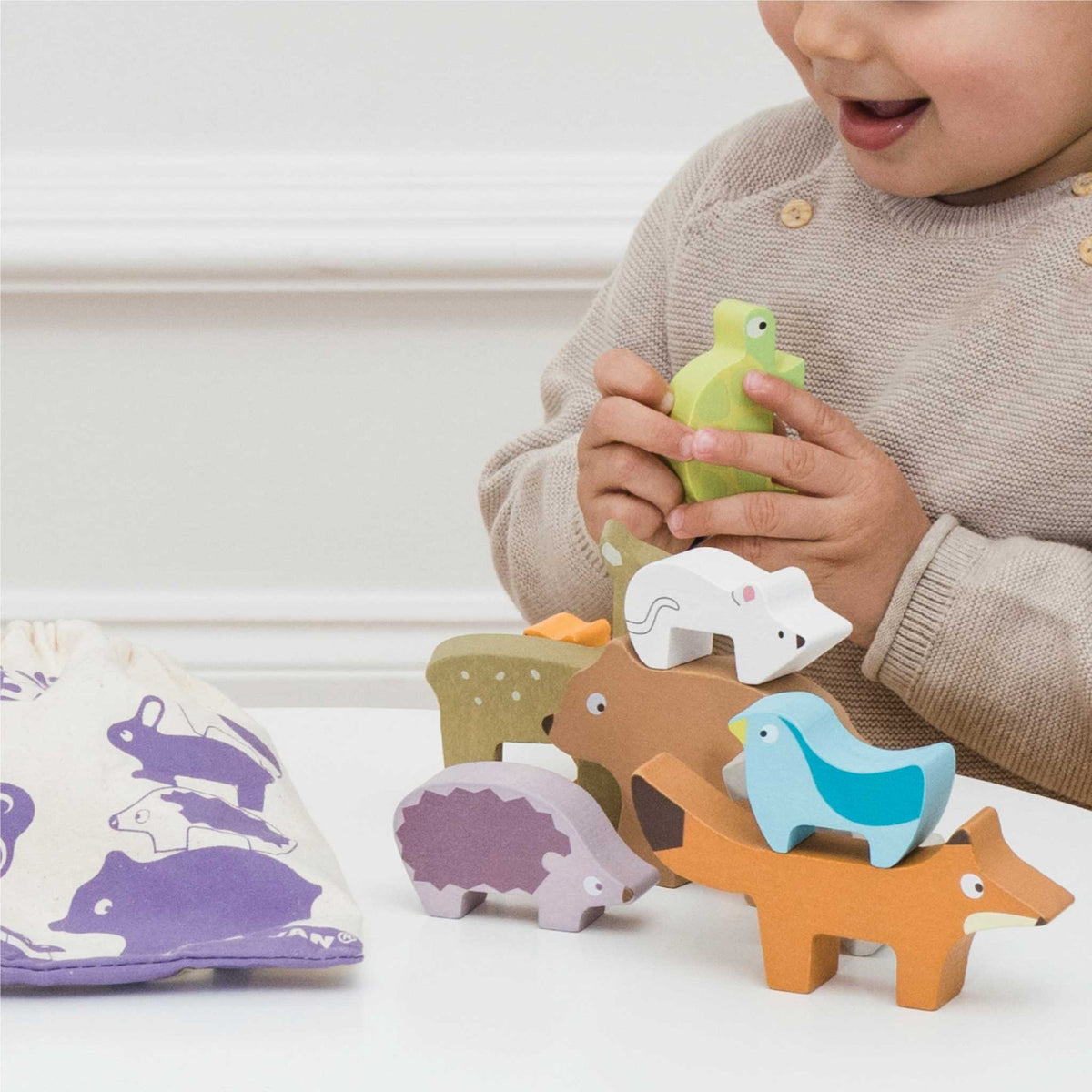 Le Toy Van Woodland Stacking Tower Forest Animals & Bag - Princess and the Pea Boutique