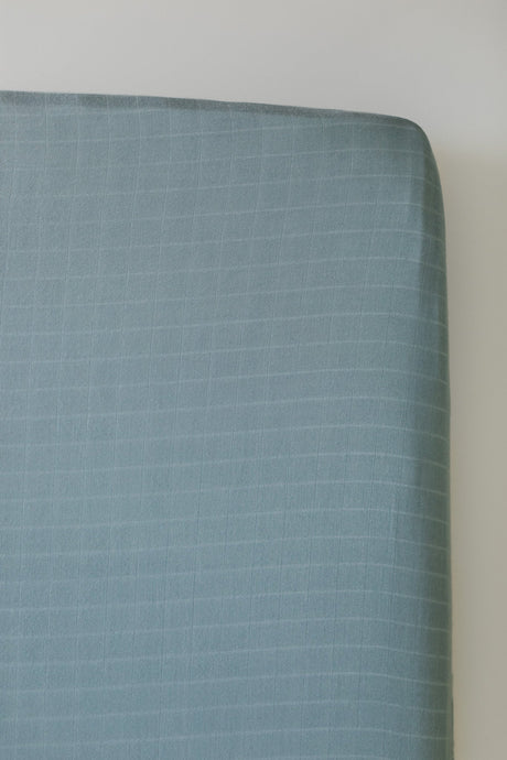 Lil North Co. Muslin Crib Sheet - Dusty Blue - Princess and the Pea Boutique