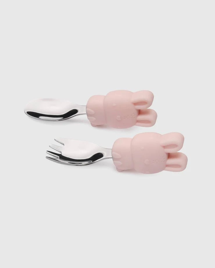 Loulou Lollipop Born to be Wild Learning Utensils Set - Bunny - Princess and the Pea Boutique