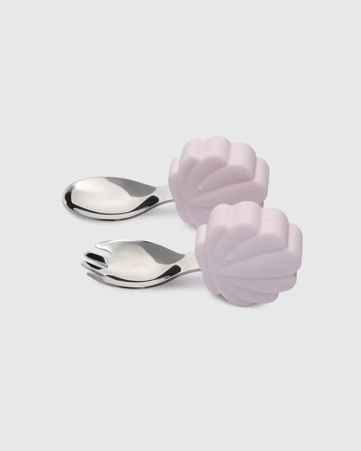 Loulou Lollipop Born to be Wild Learning Utensils Set - Seashell - Princess and the Pea Boutique
