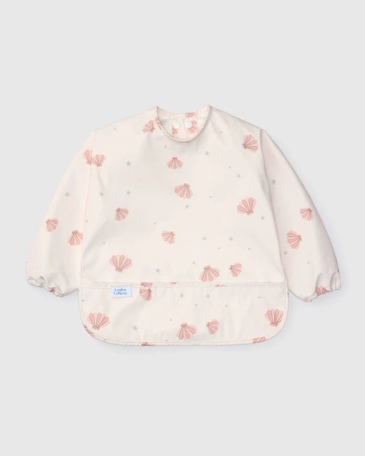 Loulou Lollipop Long Sleeve Bib - Seashells - Princess and the Pea Boutique