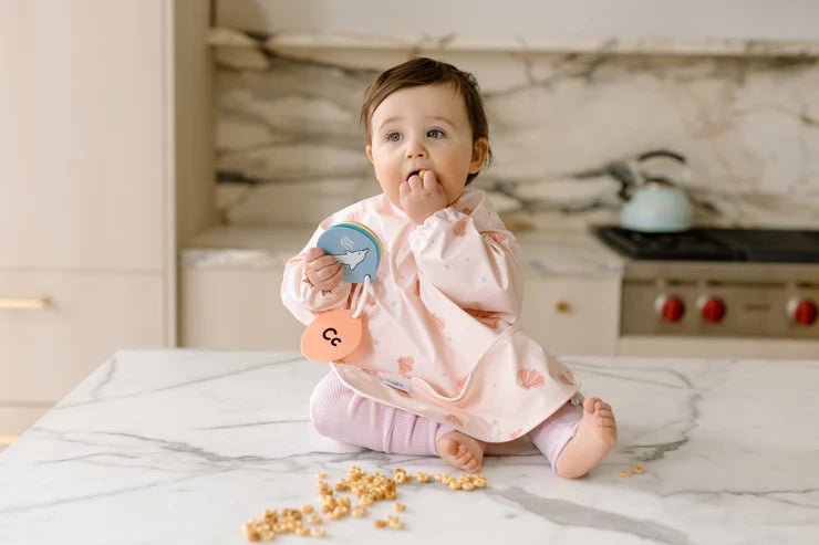 Loulou Lollipop Long Sleeve Bib - Seashells - Princess and the Pea Boutique