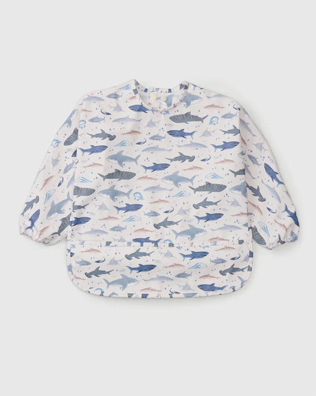 Loulou Lollipop Long Sleeve Bib - Sharks - Princess and the Pea Boutique