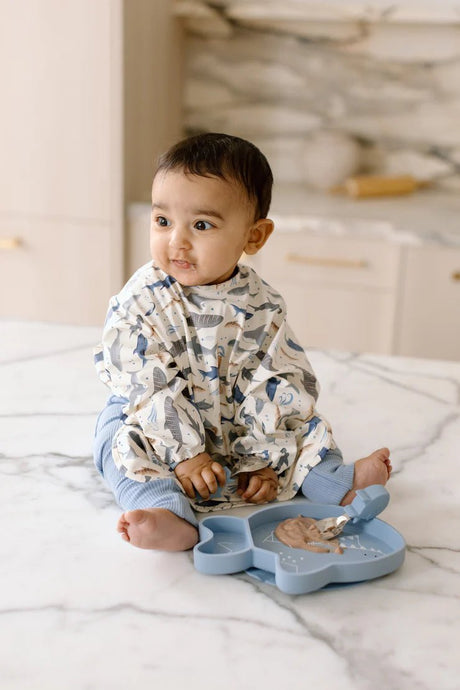 Loulou Lollipop Long Sleeve Bib - Sharks - Princess and the Pea Boutique