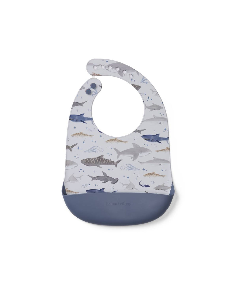 Loulou Lollipop Silicone Bib Printed - Sharks - Princess and the Pea Boutique
