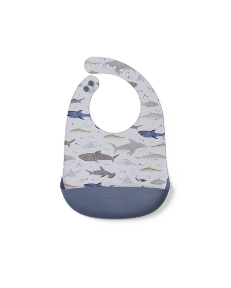 Loulou Lollipop Silicone Bib Printed - Sharks - Princess and the Pea Boutique