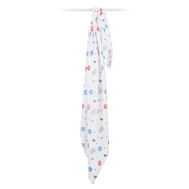 Lulujo Classic Muslin Swaddle - Hockey - Princess and the Pea Boutique