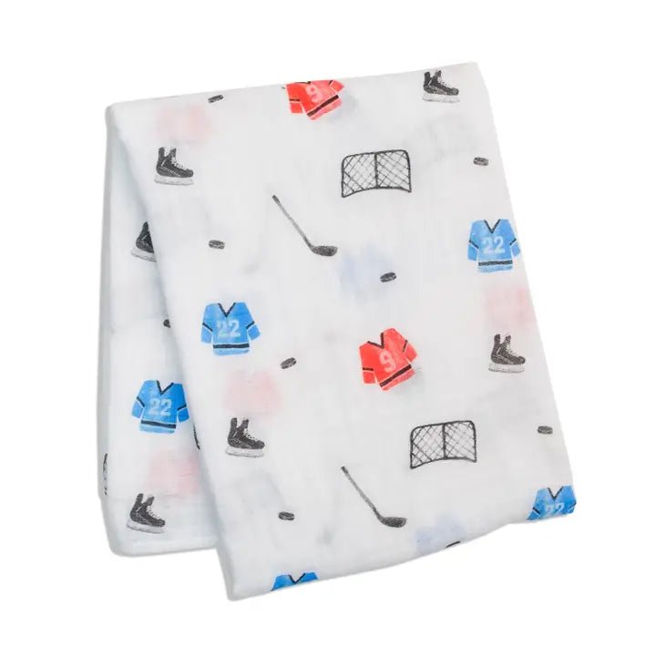 Lulujo Classic Muslin Swaddle - Hockey - Princess and the Pea Boutique
