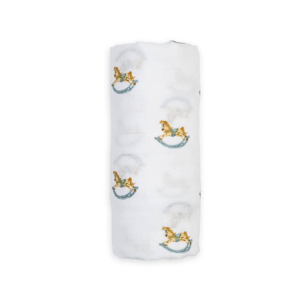 Lulujo Cotton Muslin Swaddle Blanket - Rocking Horse - Princess and the Pea Boutique