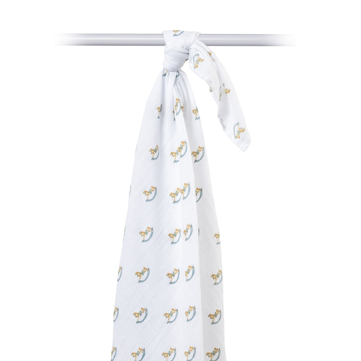 Lulujo Cotton Muslin Swaddle Blanket - Rocking Horse - Princess and the Pea Boutique