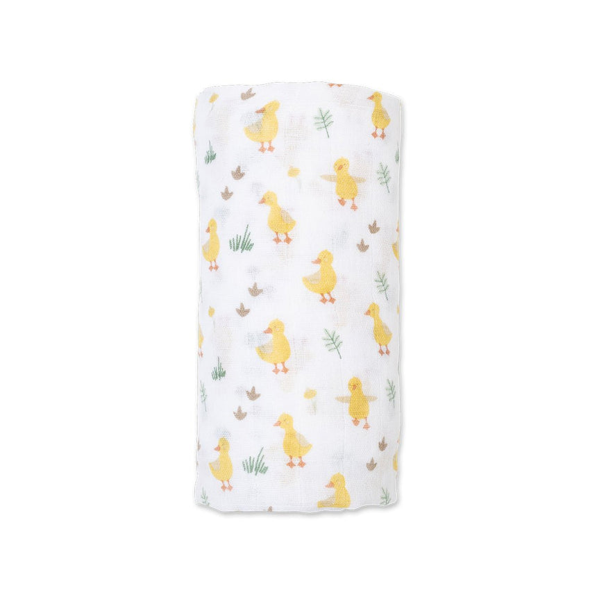 Lulujo Cotton Muslin Swaddle - Duck - Princess and the Pea Boutique