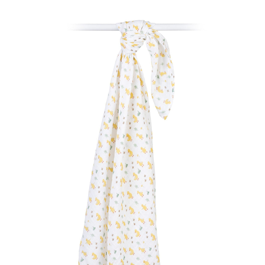 Lulujo Cotton Muslin Swaddle - Duck - Princess and the Pea Boutique