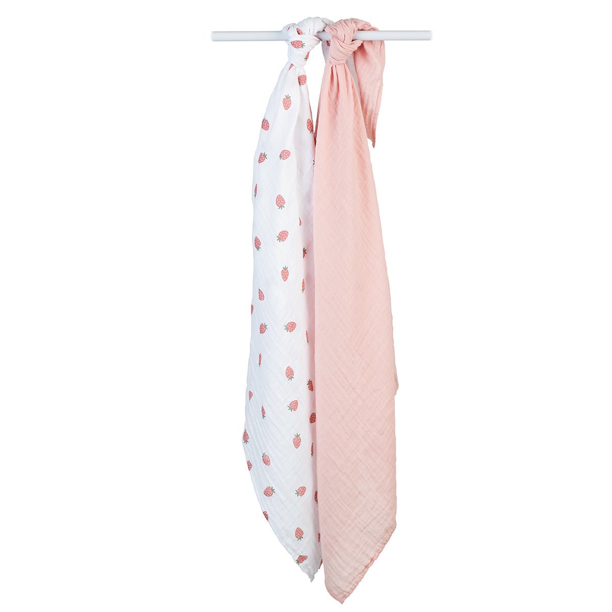 Lulujo Cotton Muslin Swaddles - Strawberry + Ballet Slipper 2 Pack - Princess and the Pea Boutique