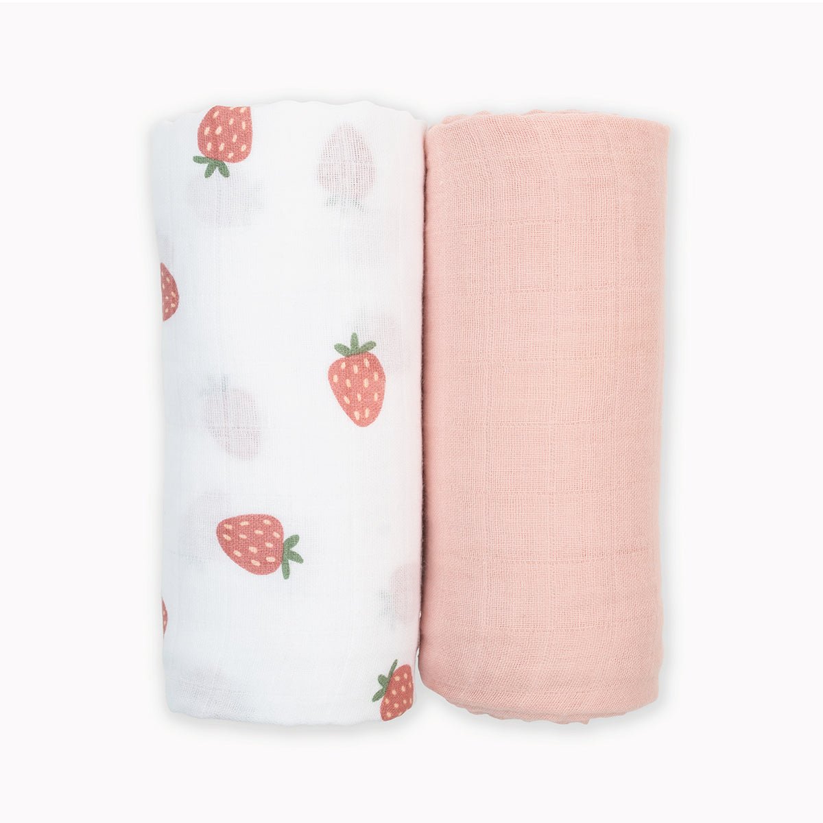 Lulujo Cotton Muslin Swaddles - Strawberry + Ballet Slipper 2 Pack - Princess and the Pea Boutique