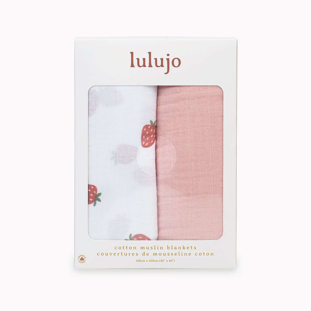 Lulujo Cotton Muslin Swaddles - Strawberry + Ballet Slipper 2 Pack - Princess and the Pea Boutique