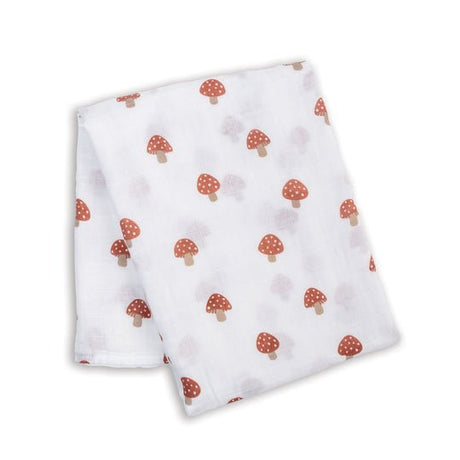 Lulujo Muslin Swaddle - Mushroom - Princess and the Pea Boutique