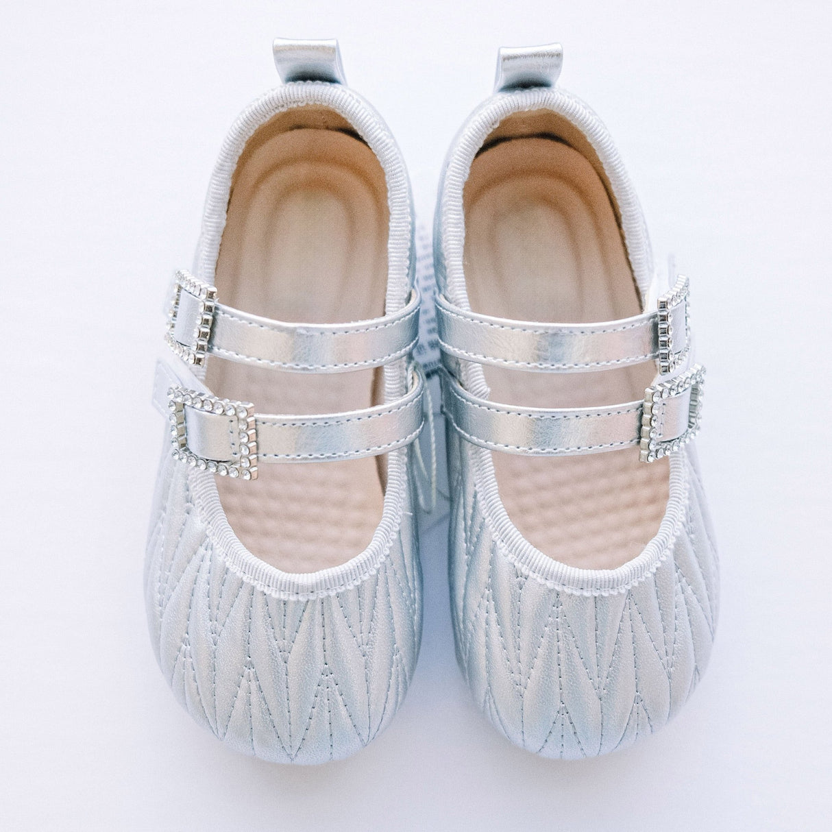 Luna Luxe Double - Strap Mary Jane – Silver - Princess and the Pea Boutique