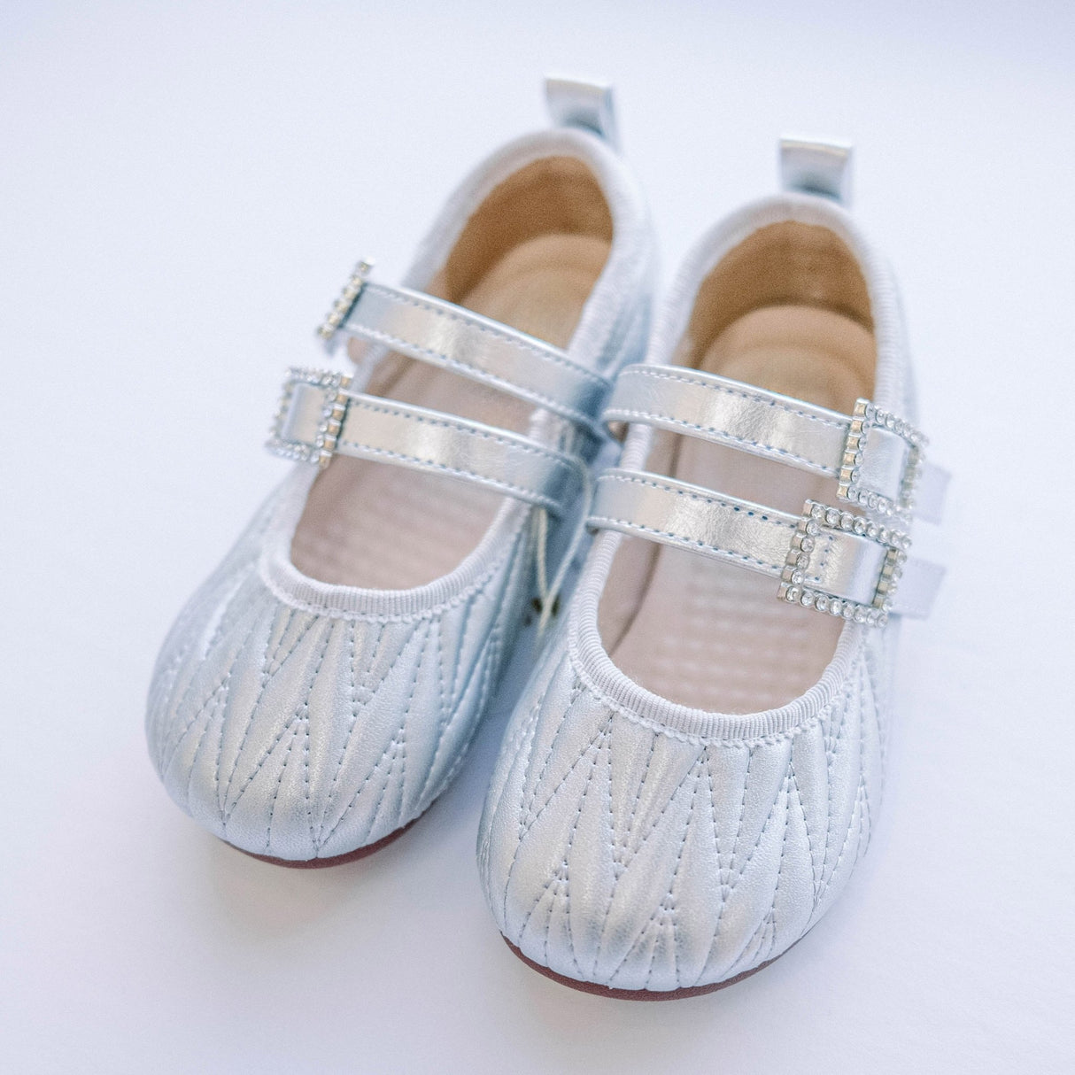 Luna Luxe Double - Strap Mary Jane – Silver - Princess and the Pea Boutique