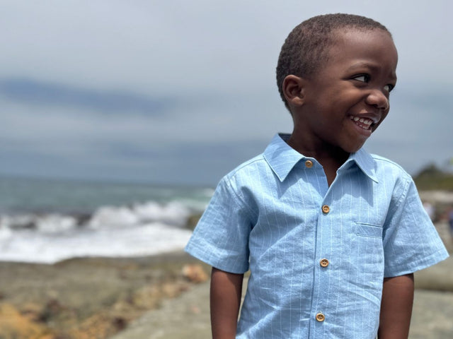 Me & Henry NEWPORT Woven shirt - Chambray stripe - Princess and the Pea Boutique