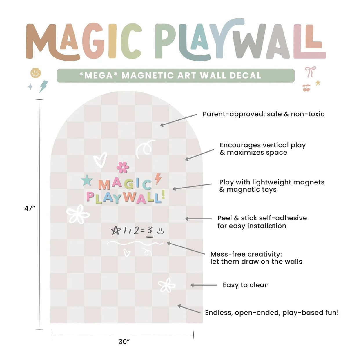Mega Magic Playwall - Arch Magnetic Wall Decal For Kids - Princess and the Pea Boutique