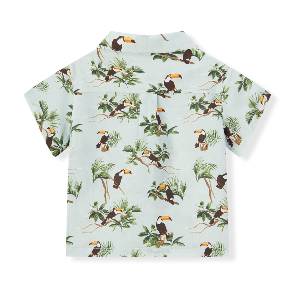Milkbarn Blue Sky Toucan Linen Button - Up Shirt and Shorts Set - Princess and the Pea Boutique