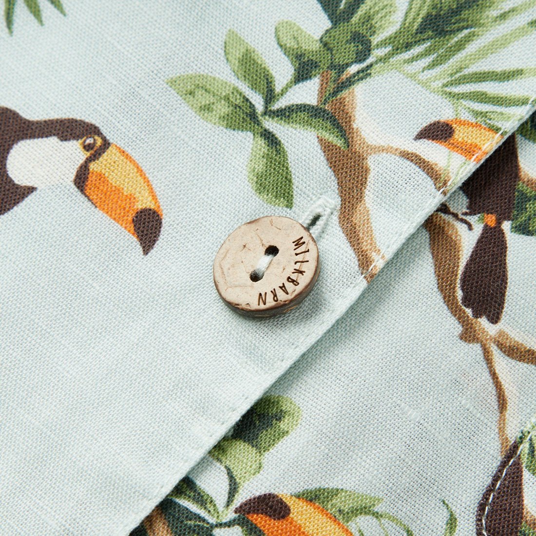 Milkbarn Blue Sky Toucan Linen Button - Up Shirt and Shorts Set - Princess and the Pea Boutique