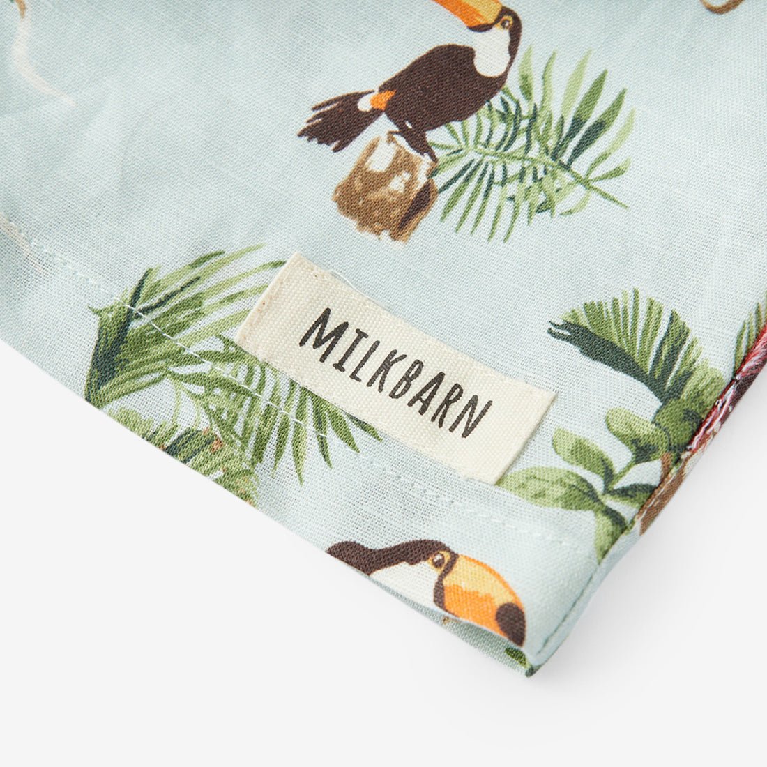 Milkbarn Blue Sky Toucan Linen Button - Up Shirt and Shorts Set - Princess and the Pea Boutique