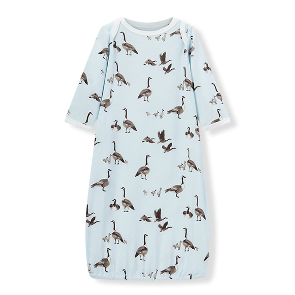 Milkbarn Luxe Stretch NB Gown & Hat Set Goose 0 - 3M - Princess and the Pea Boutique