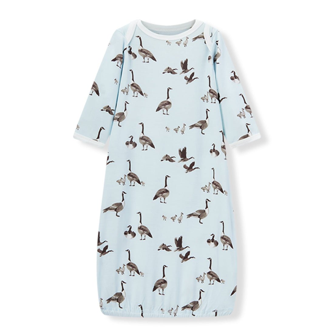 Milkbarn Luxe Stretch NB Gown & Hat Set Goose 0 - 3M - Princess and the Pea Boutique