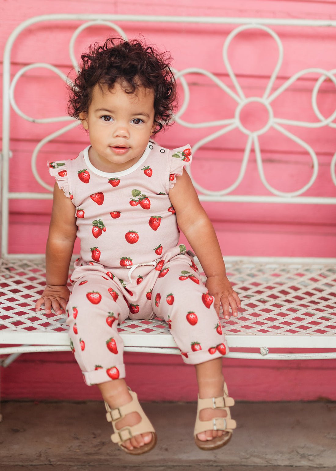 Milkbarn Strawberry Organic Cotton Jogger Pants - Princess and the Pea Boutique