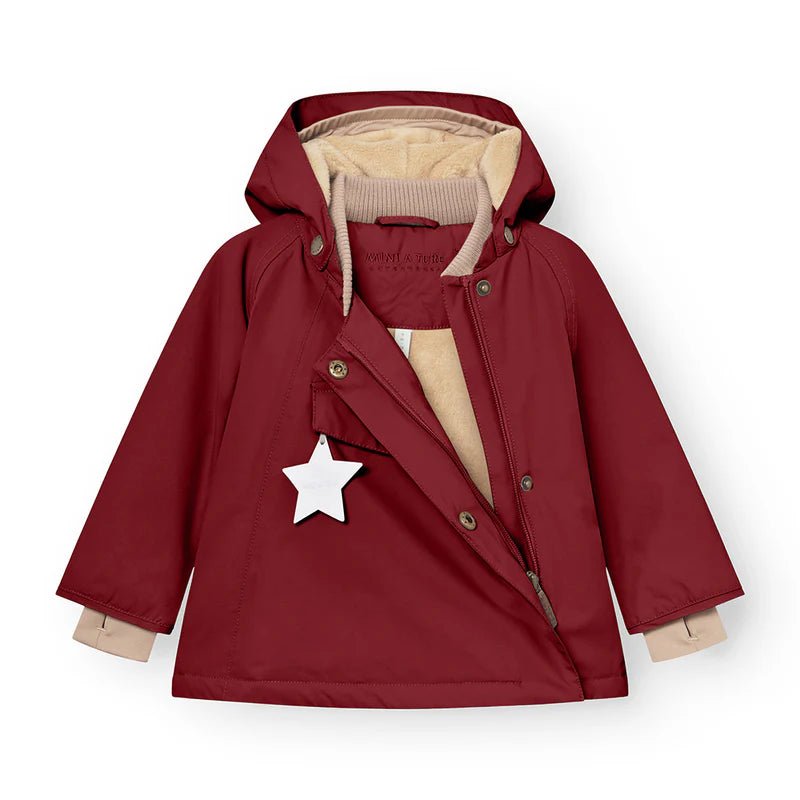 Mini A Ture - Wang fleece lined winter jacket - Red merlot - Princess and the Pea Boutique