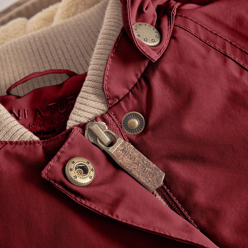 Mini A Ture - Wang fleece lined winter jacket - Red merlot - Princess and the Pea Boutique