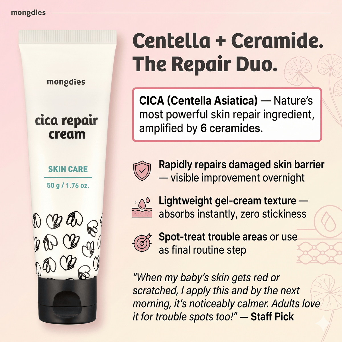 Mongdies Baby Cica Cream 50g - Princess and the Pea Boutique