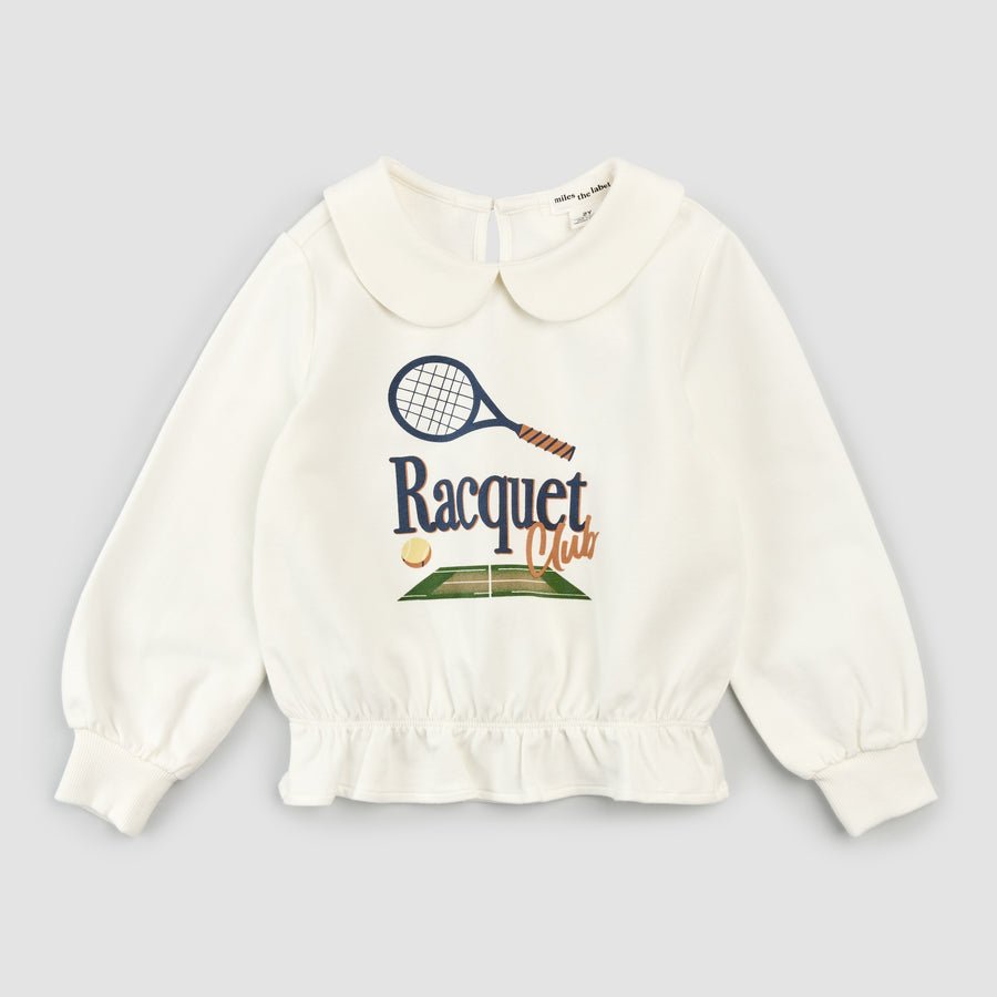MTL - Racquet Club Collared Girl's Sweater - Princess and the Pea Boutique