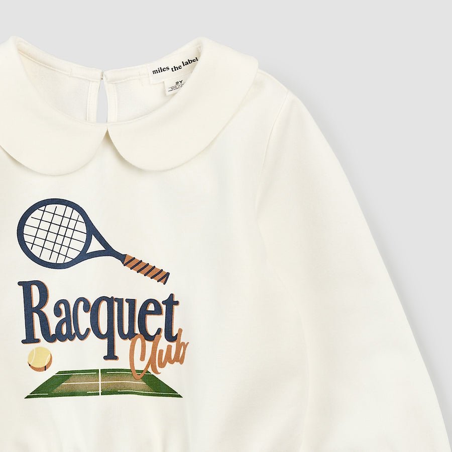 MTL - Racquet Club Collared Girl's Sweater - Princess and the Pea Boutique