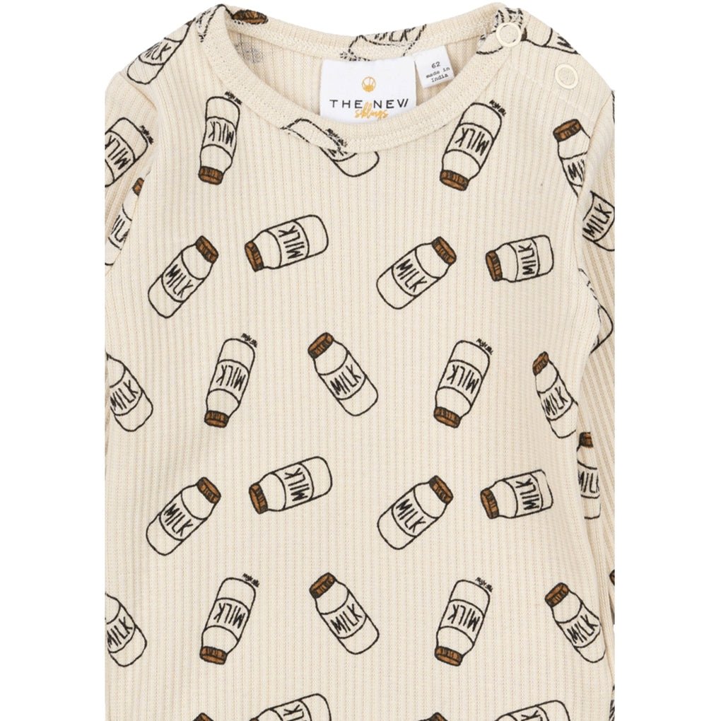 Nigel Long - sleeved Rib Bodysuit - White Swan AOP - Princess and the Pea Boutique