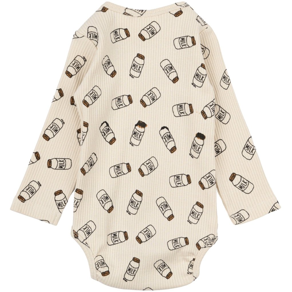 Nigel Long - sleeved Rib Bodysuit - White Swan AOP - Princess and the Pea Boutique