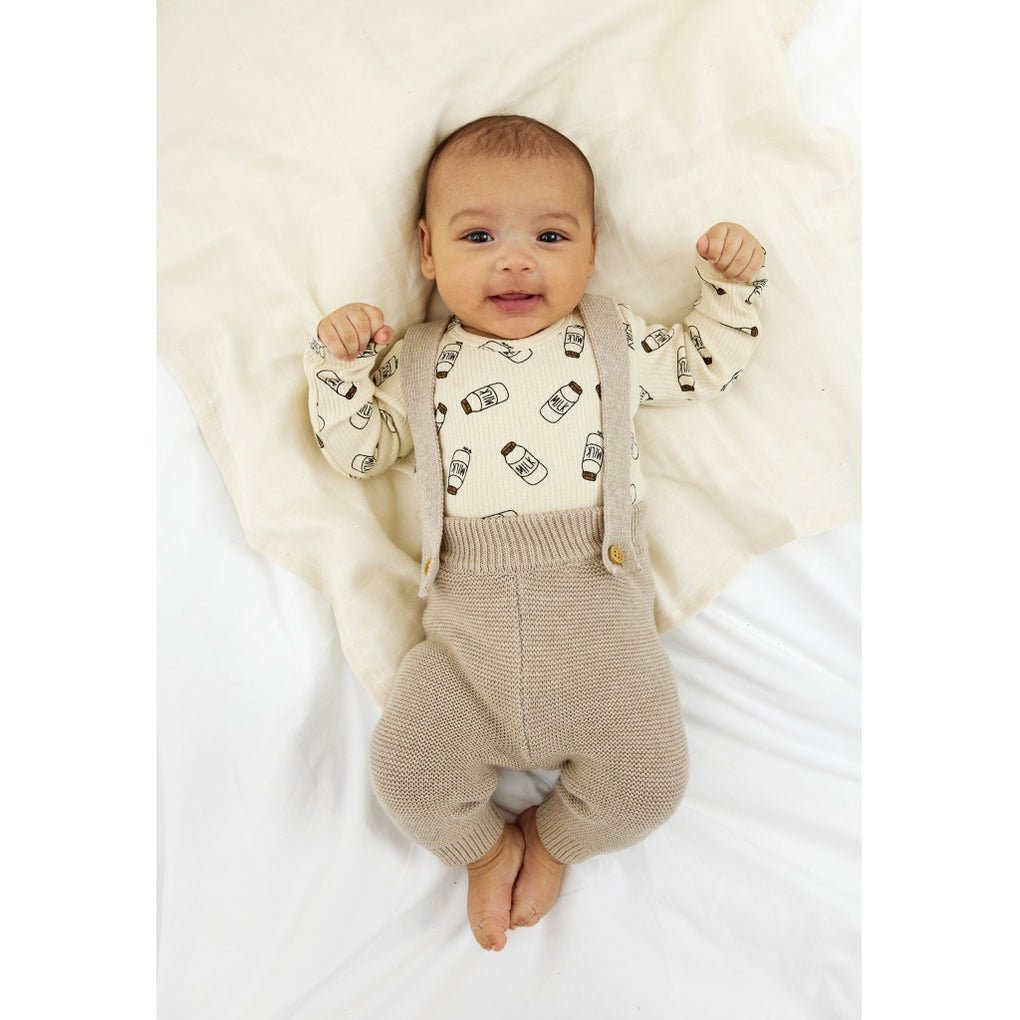 Nigel Long - sleeved Rib Bodysuit - White Swan AOP - Princess and the Pea Boutique